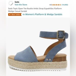 SODA Open-Toe Wedge Sandal
